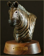 Desktop Bronze Sculpture of Zebra Bust